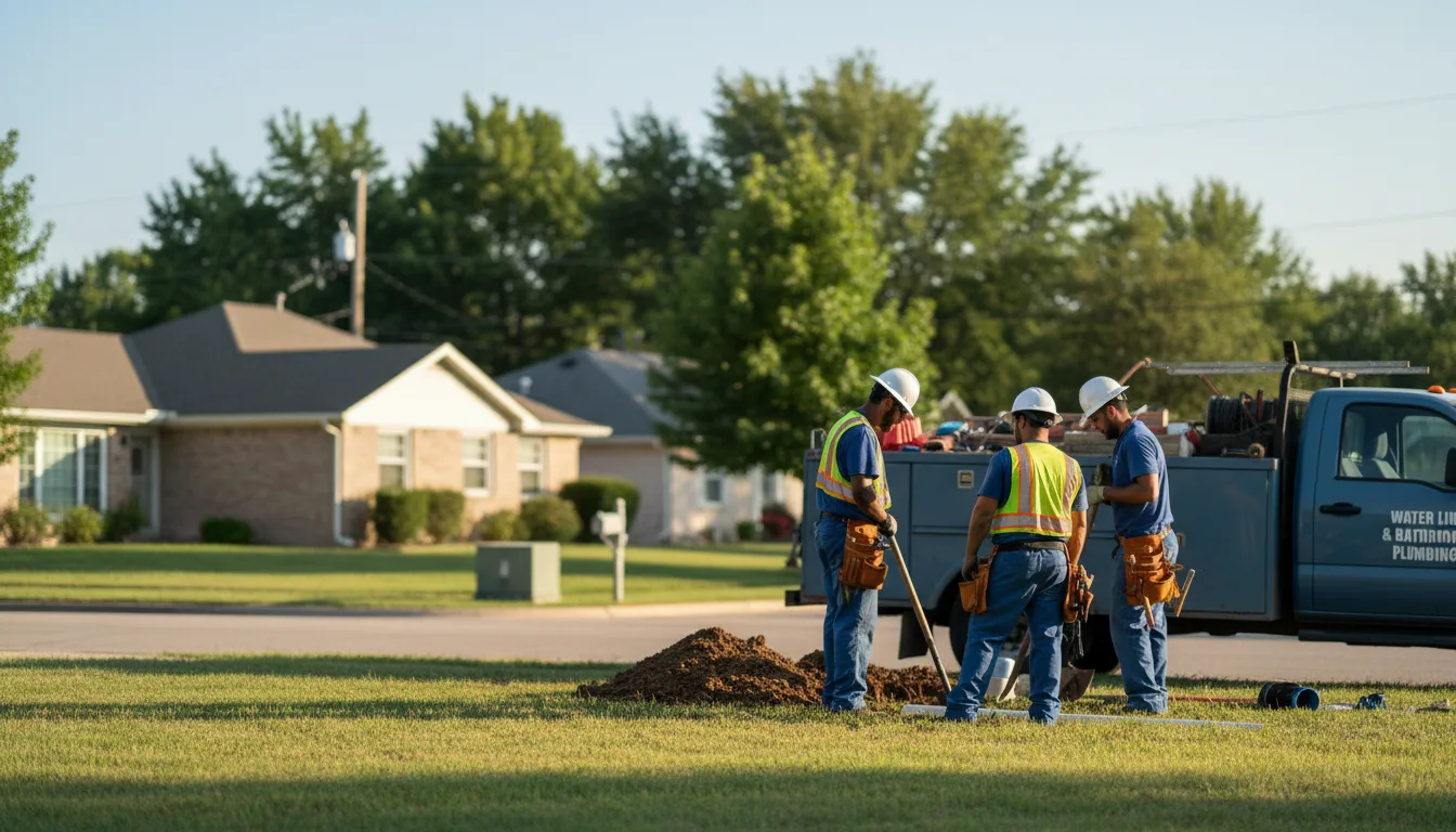 Residential water line and bathroom plumbing service in Graham, TX